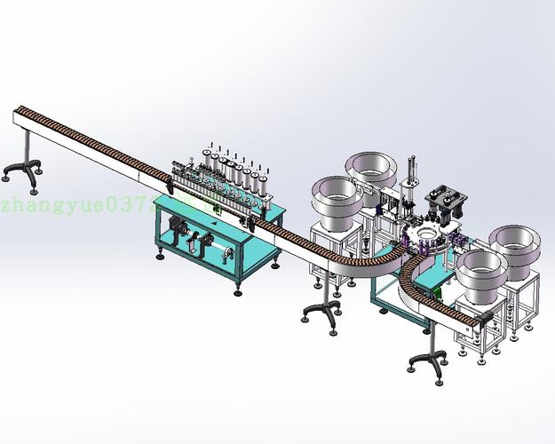 喷雾器灌装生产线 3d纸 机械设备自动化3d模型 设计素材